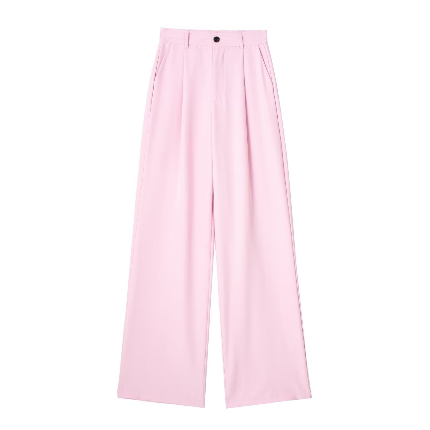 Women's French-style Pleated High-waist Wide-leg Trousers