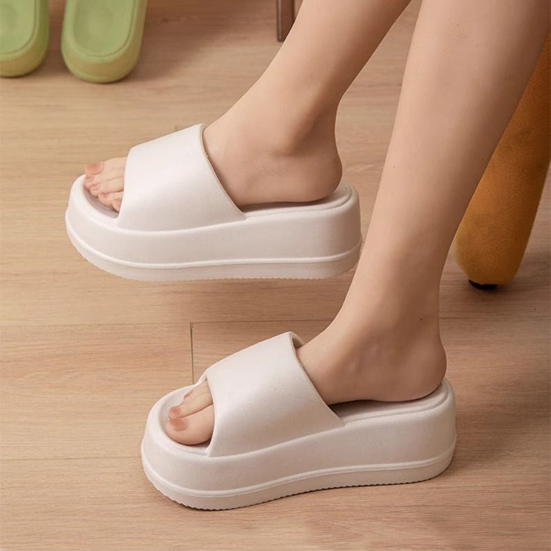 7cm High Heel Flat Slippers Summer