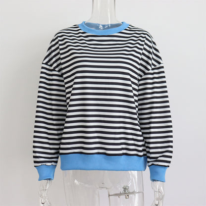 Women's Simple Striped Long-sleeved T-shirt