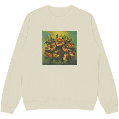 Retro Oil Painting Flower Sweater Women's Loose Sleeve Top