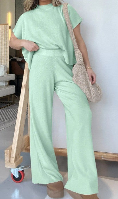 Solid Color Knitted Suit