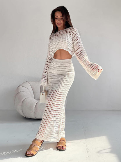 Thin Knitted Net Woven Hollow-out Suit