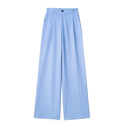 Women's French-style Pleated High-waist Wide-leg Trousers