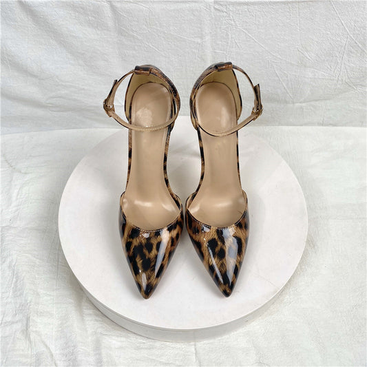 Leopard Print Shallow Mouth Sandals
